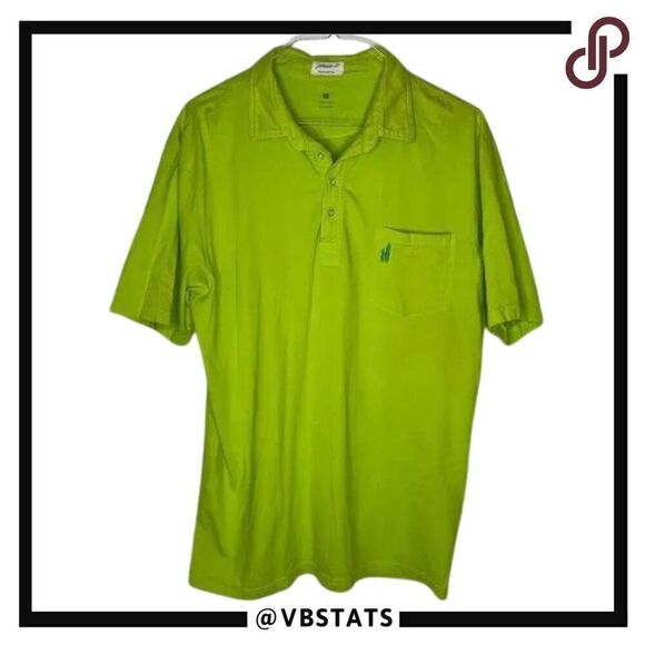 Johnnie-O West Coast Prep Neon Green Short Sleeve Performance Polo Size XL - Picture 1 of 8